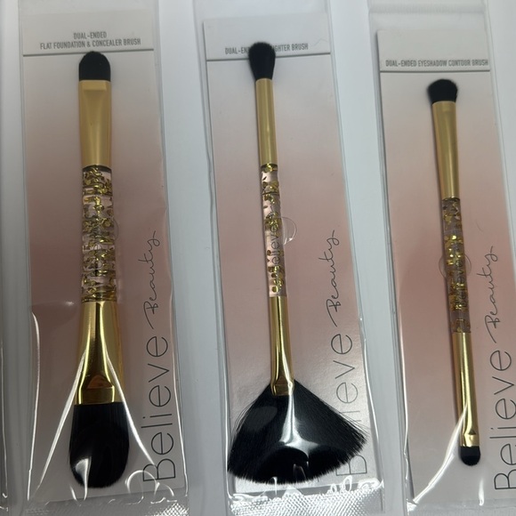 Believe beauty set of four new dual end makeup brushes brow, eyeliner eyeshadow - Picture 3 of 8